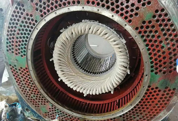 西玛高压电机定子绕组的端部放置绝缘罩的内部结构图片